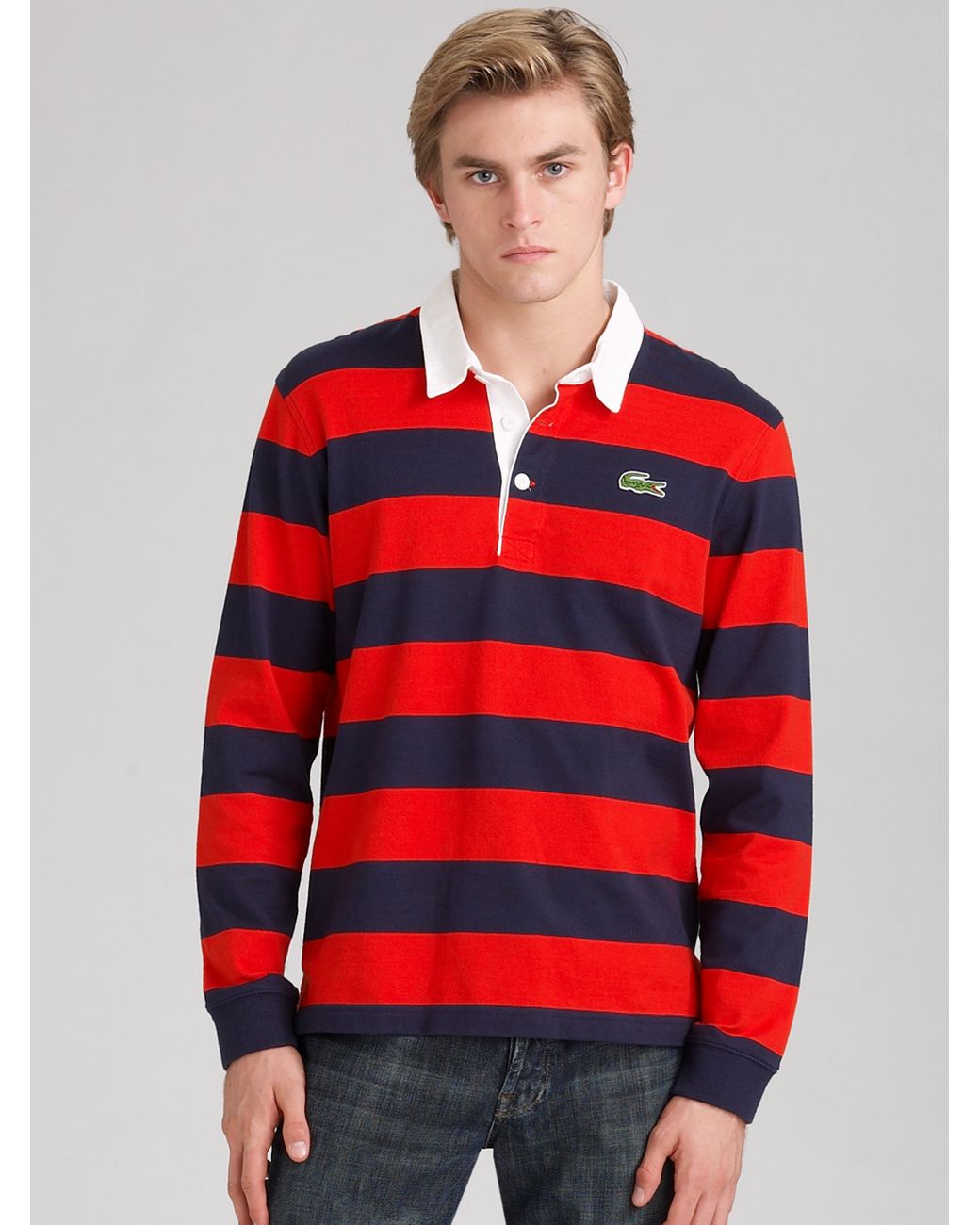 Lacoste Rugby Shirt in Red for Men | Lyst
