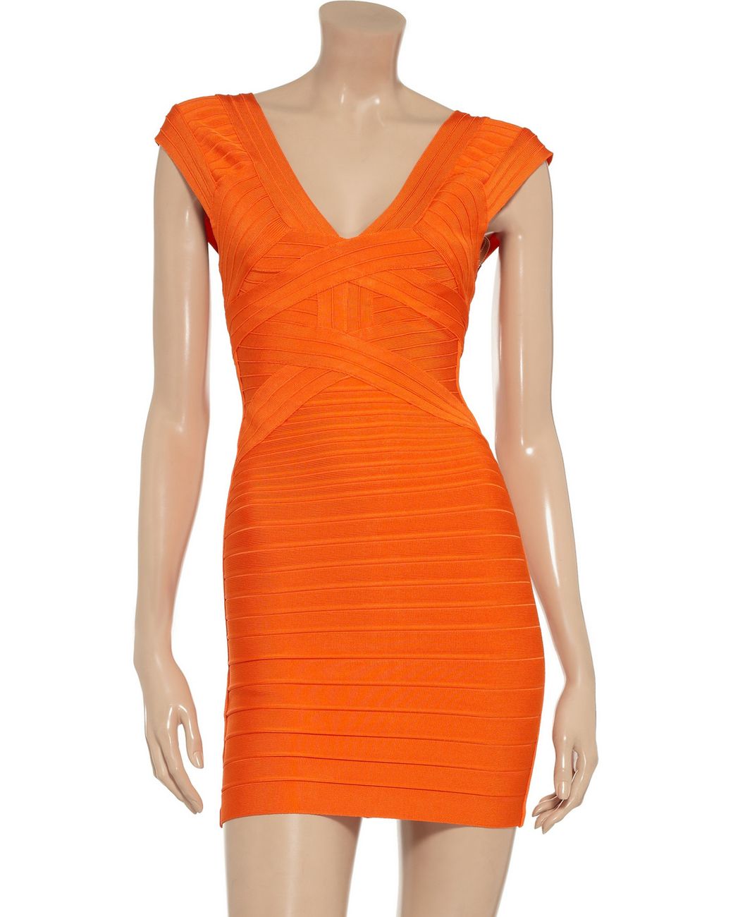 Hervé Léger Bandage Dress in Orange | Lyst