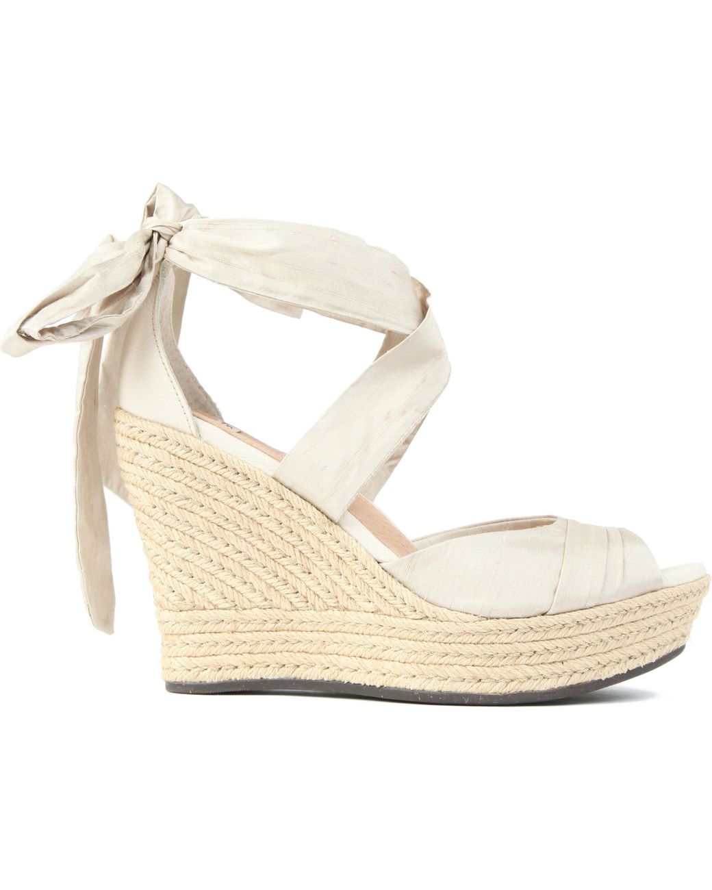 UGG Lucianna Silk Wedge Sandals in White | Lyst UK