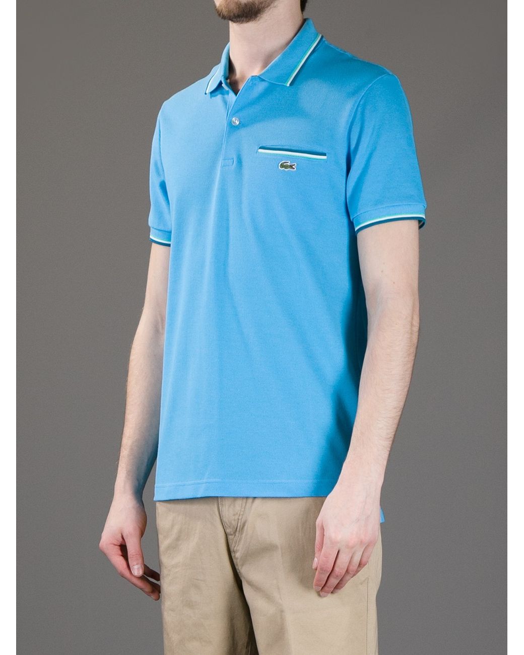 Lacoste L!ive Polo Shirt with Pocket in Blue for Men | Lyst