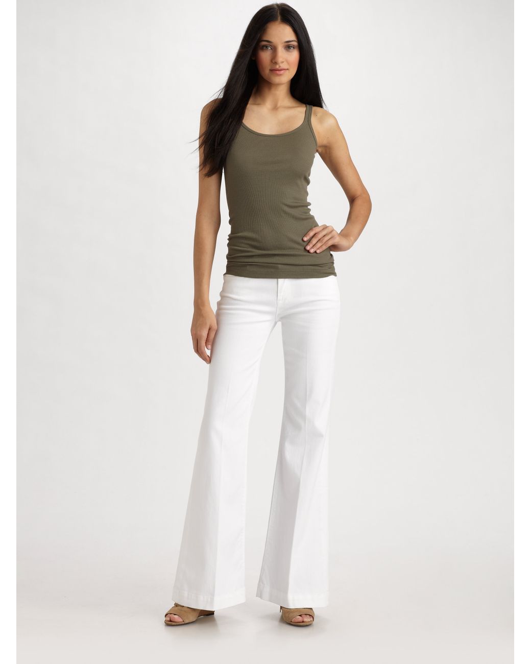 Mankind Ginger Wide Leg Jeans in White 