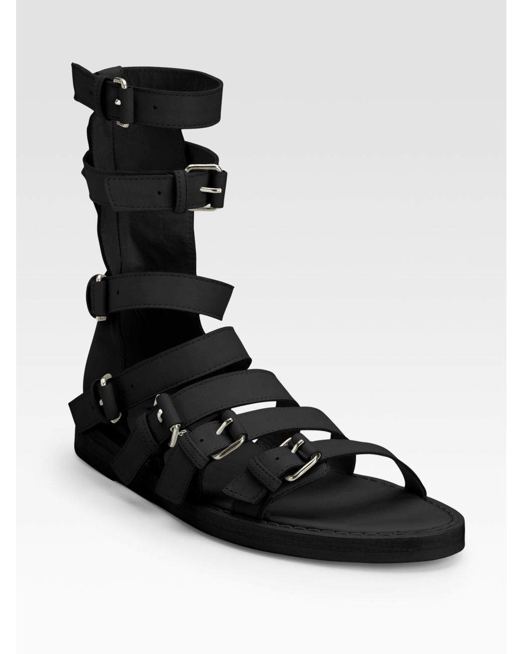 Ann Demeulemeester Gladiator Sandals in Black Lyst