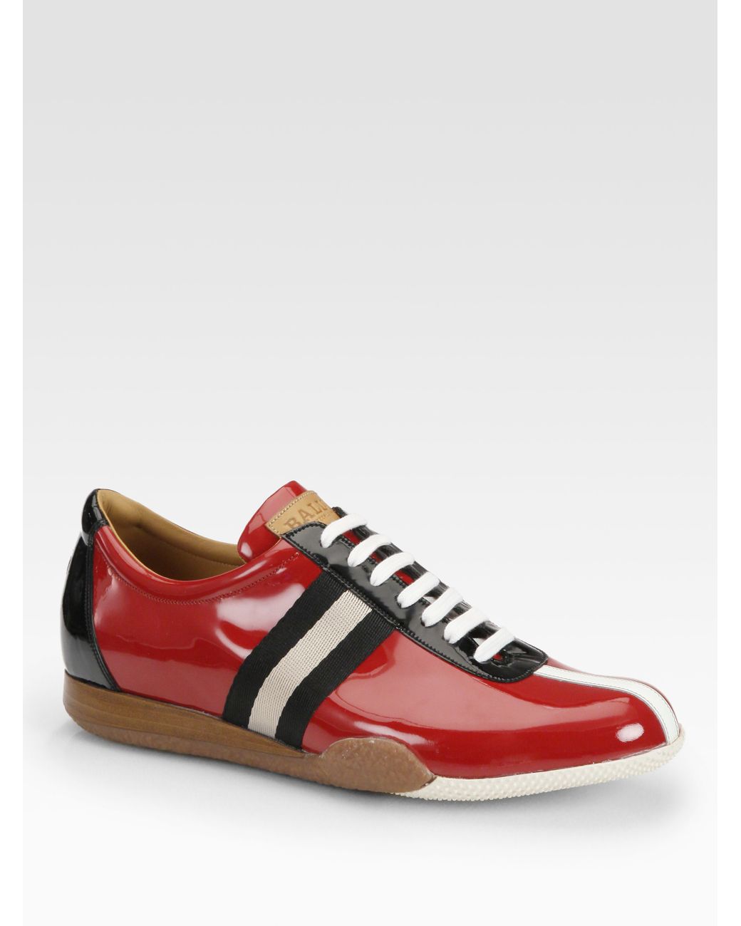 Bally Freenew Patent Leather Sneakers in Red for Men | Lyst
