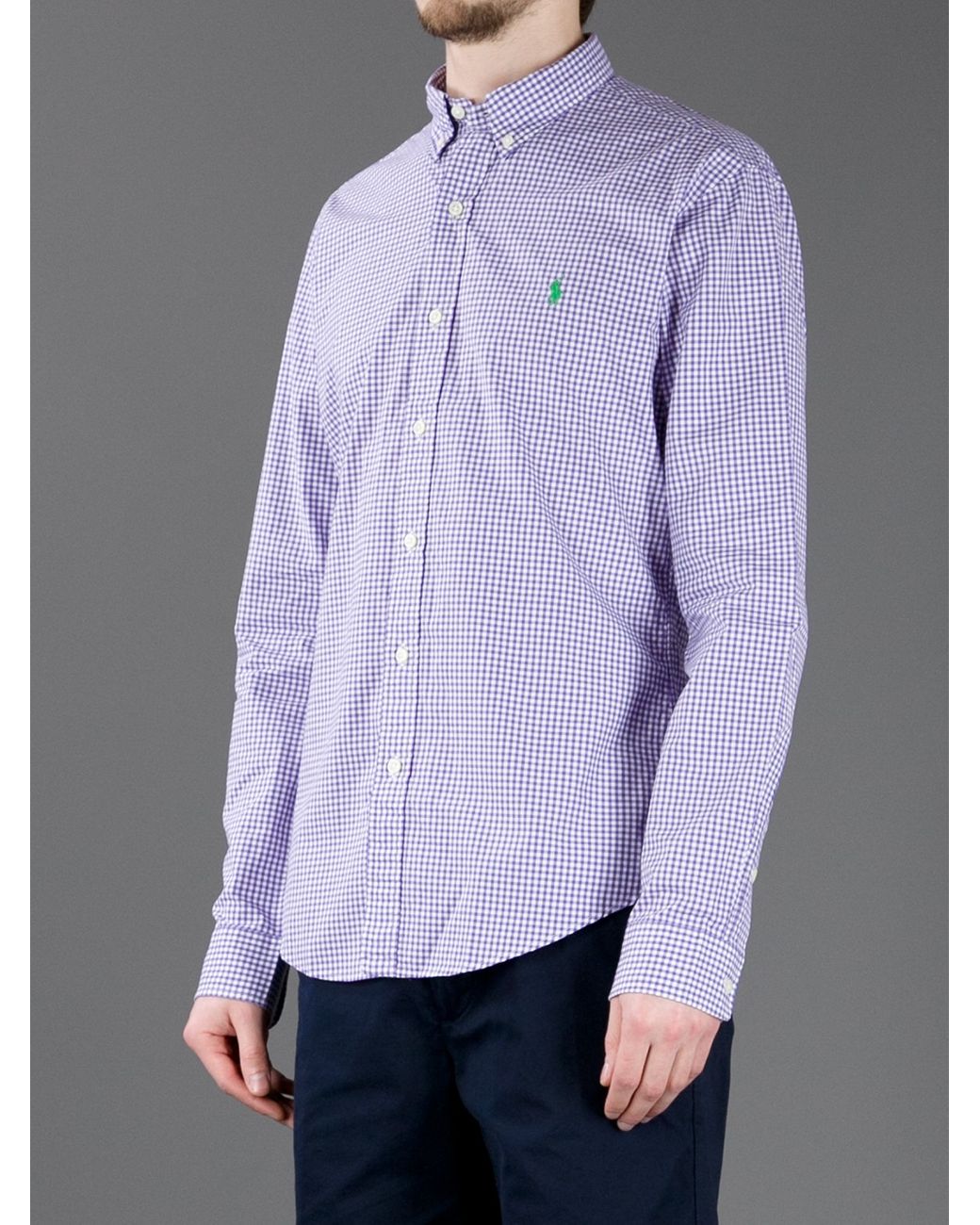 Polo Ralph Lauren Gingham Button Down Shirt in Purple for Men | Lyst