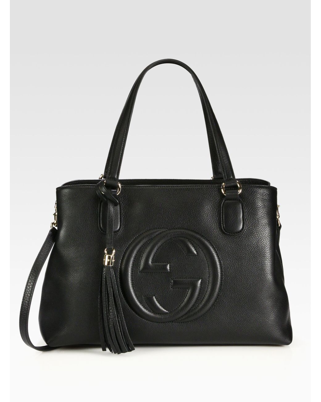 Gucci Soho Leather Working Tote in Black | Lyst