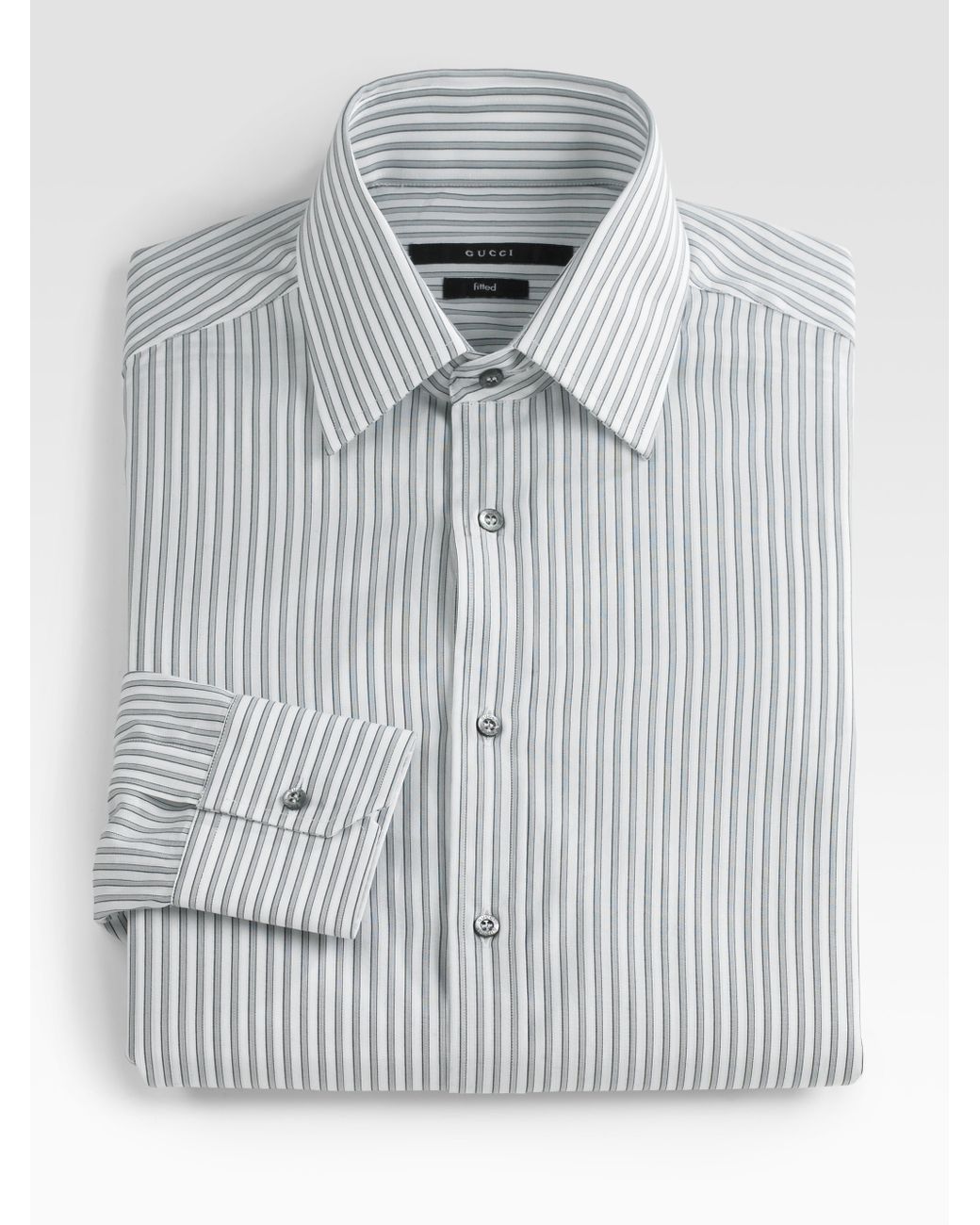 Gucci Striped Dress Shirt in Gray for Men