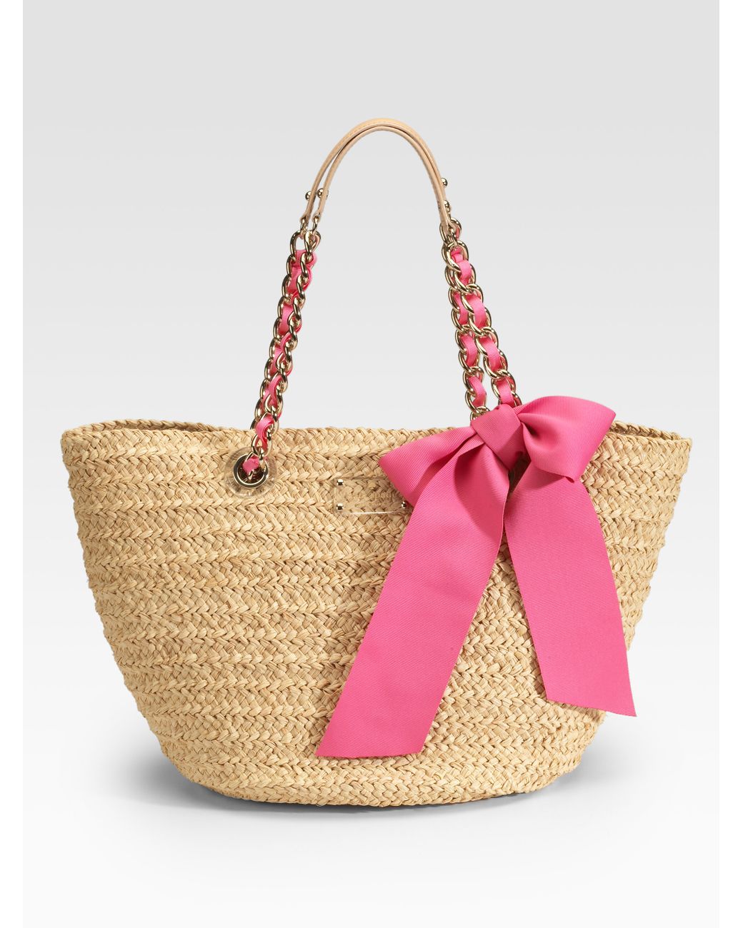 Kate Spade Bow Straw Tote in Natural Lyst