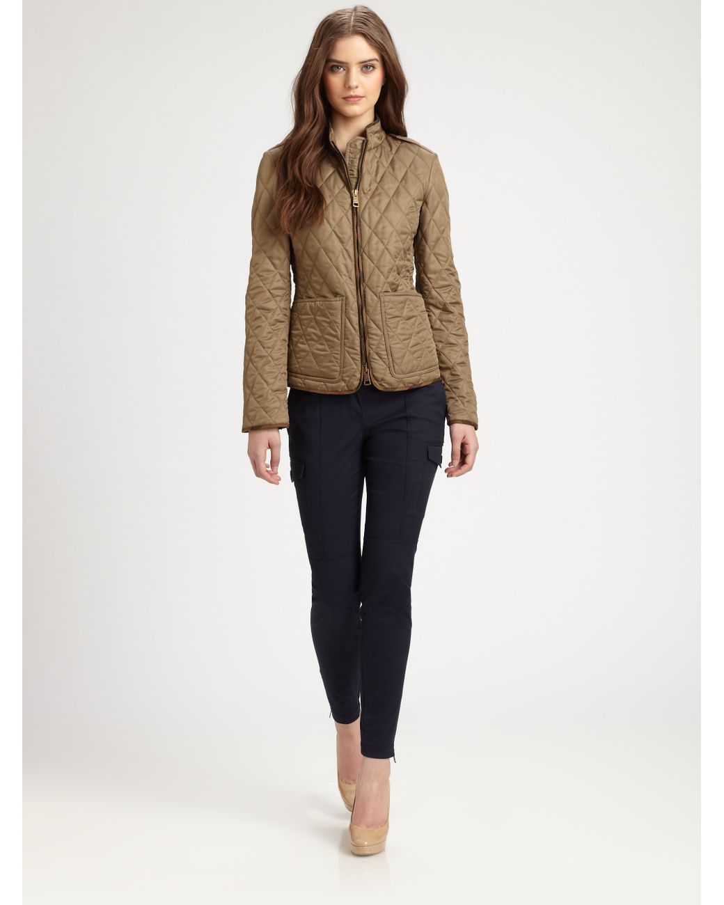 Burberry Brit Edgefield Quilted Jacket in Brown | Lyst