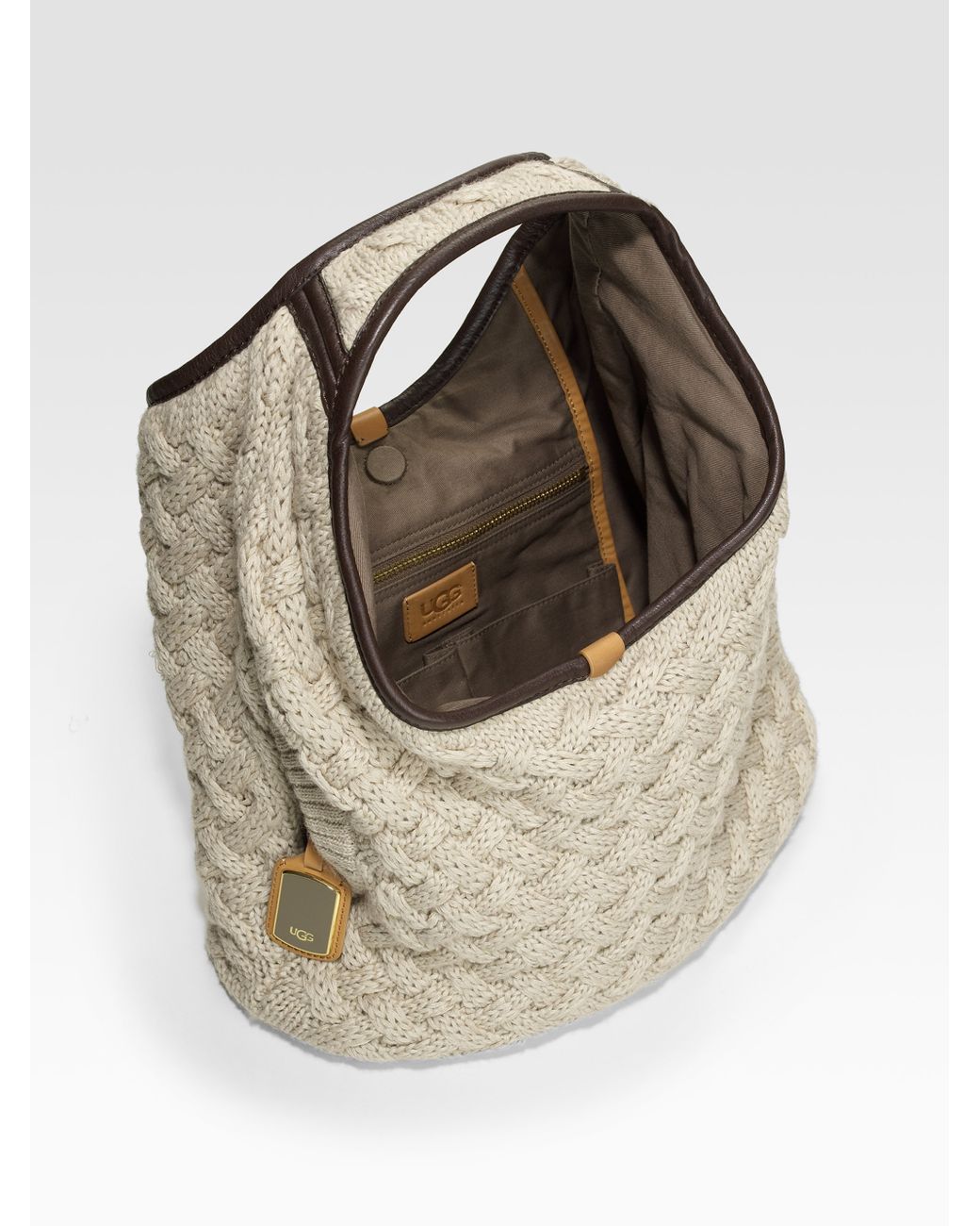 UGG Knit Wool Hobo Bag in Natural | Lyst