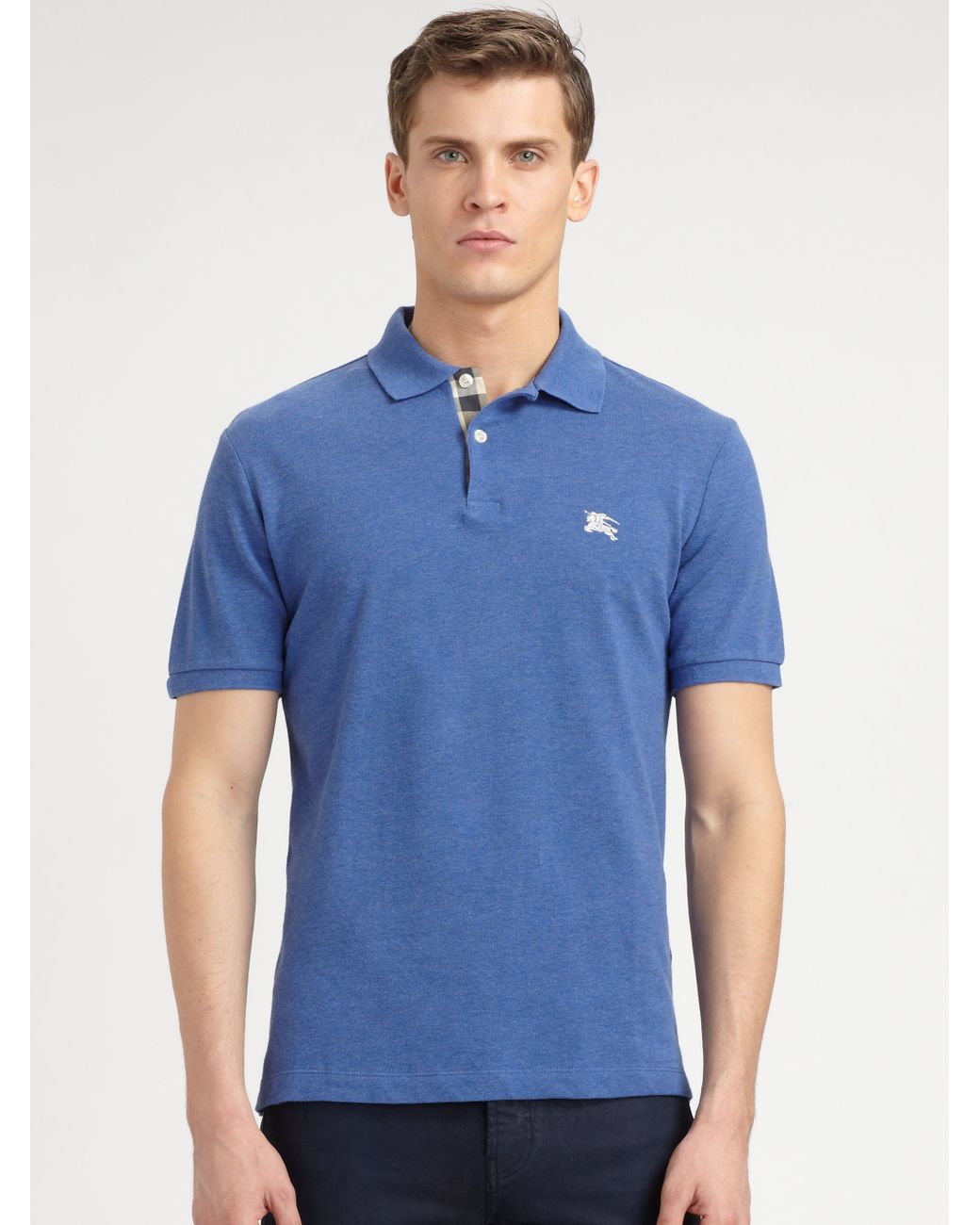 Burberry Brit Cotton Polo Shirt in Blue for Men | Lyst