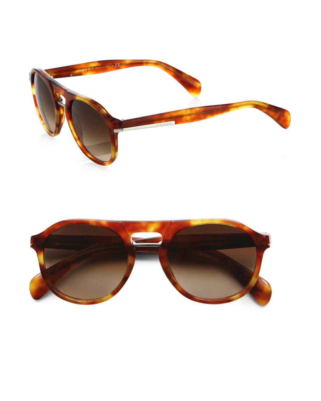 Prada Plastic Keyhole Sunglasses in Tortoise (Brown) for Men Lyst