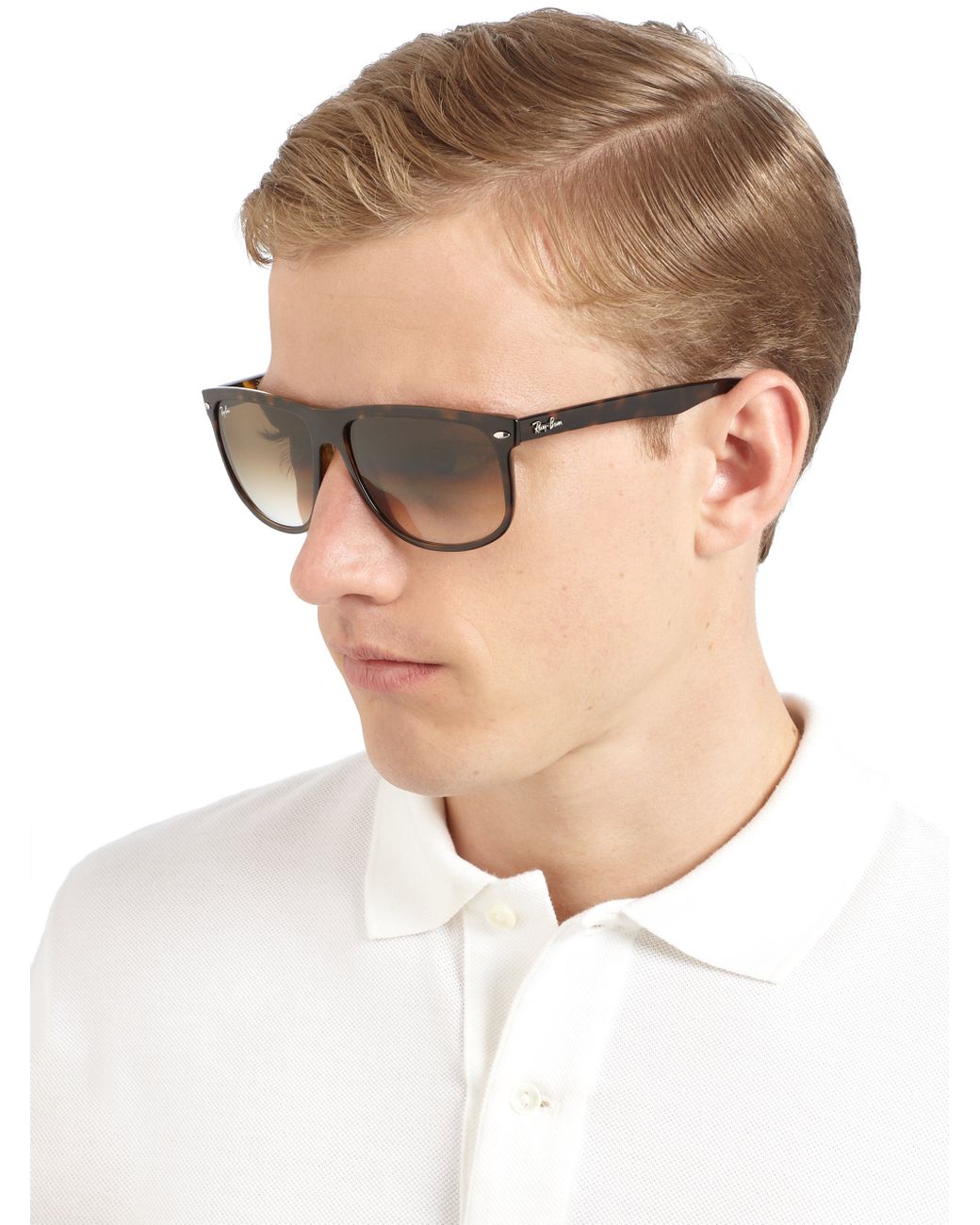 Ray-Ban Flat-Top Boyfriend Sunglasses in Black for Men | Lyst