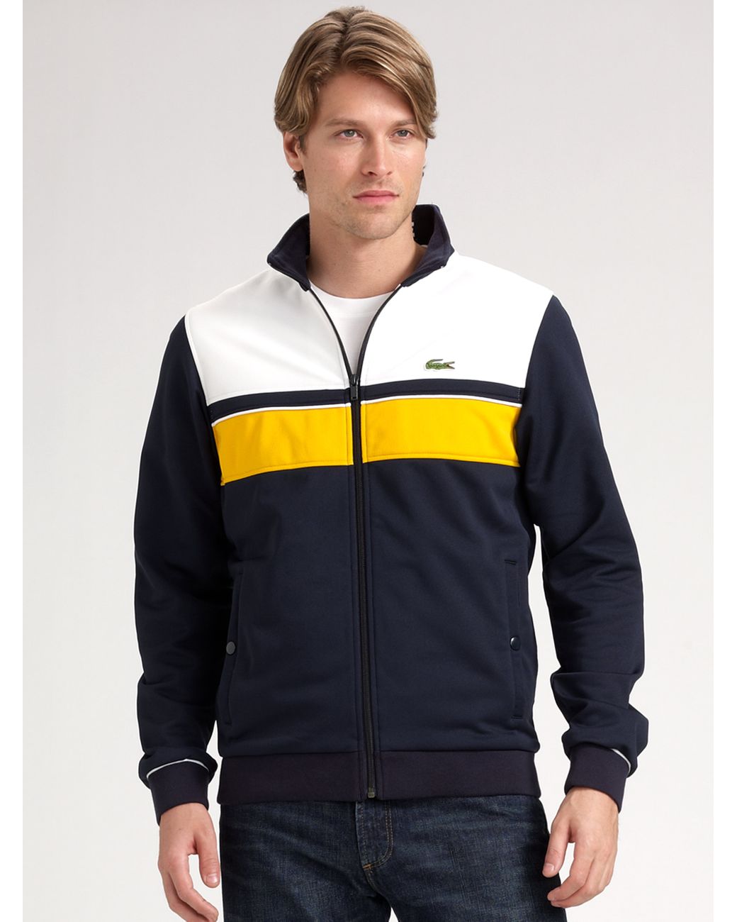 Lacoste Colorblock Track Jacket in Blue 