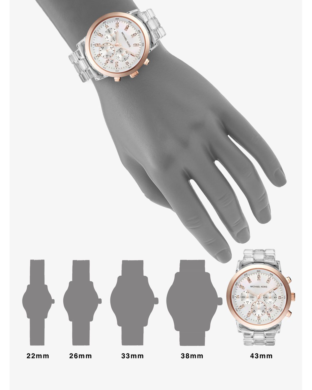 Michael Kors Clear Bracelet Chronograph Watch in Metallic | Lyst