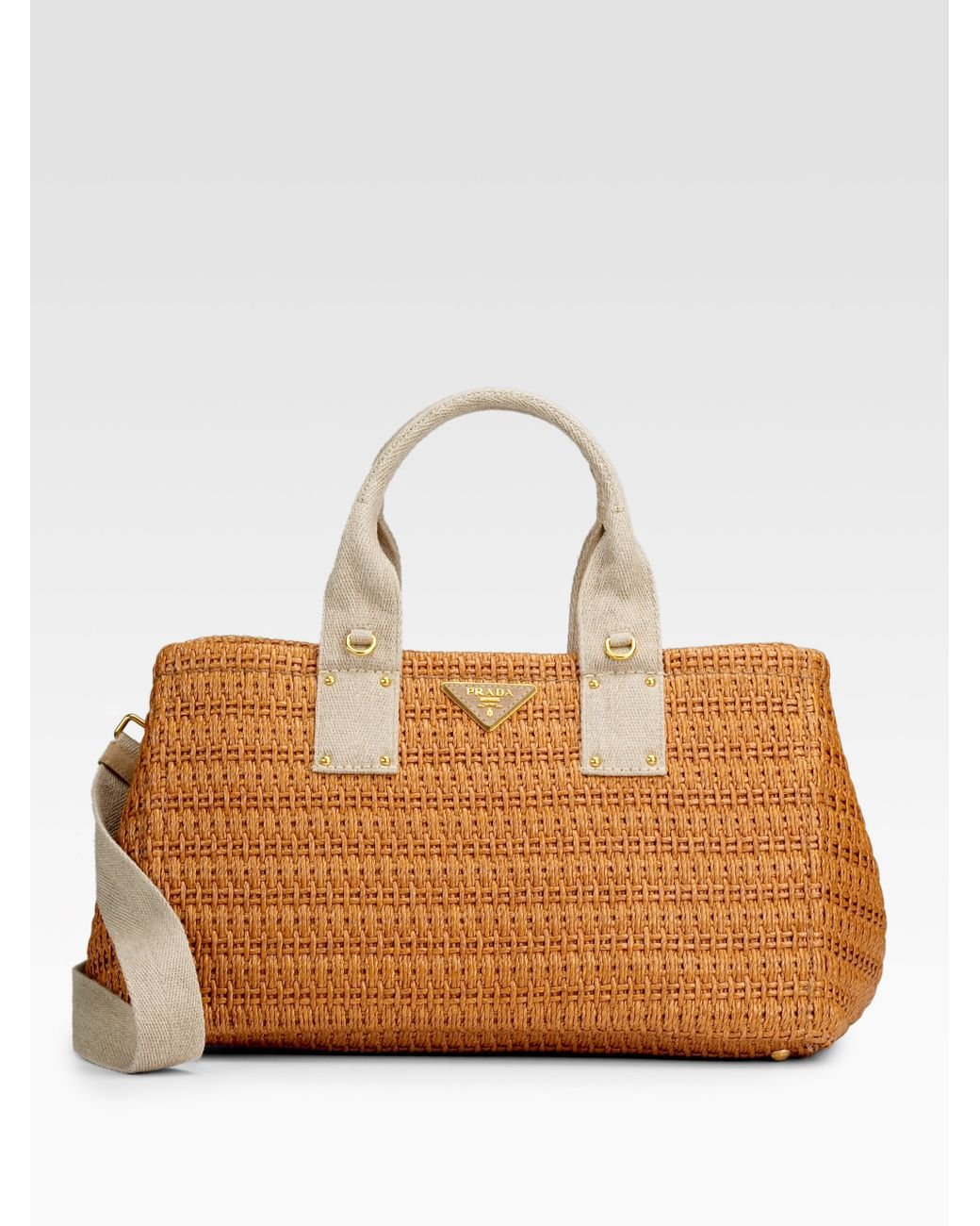 Prada Straw Tote in Natural Lyst