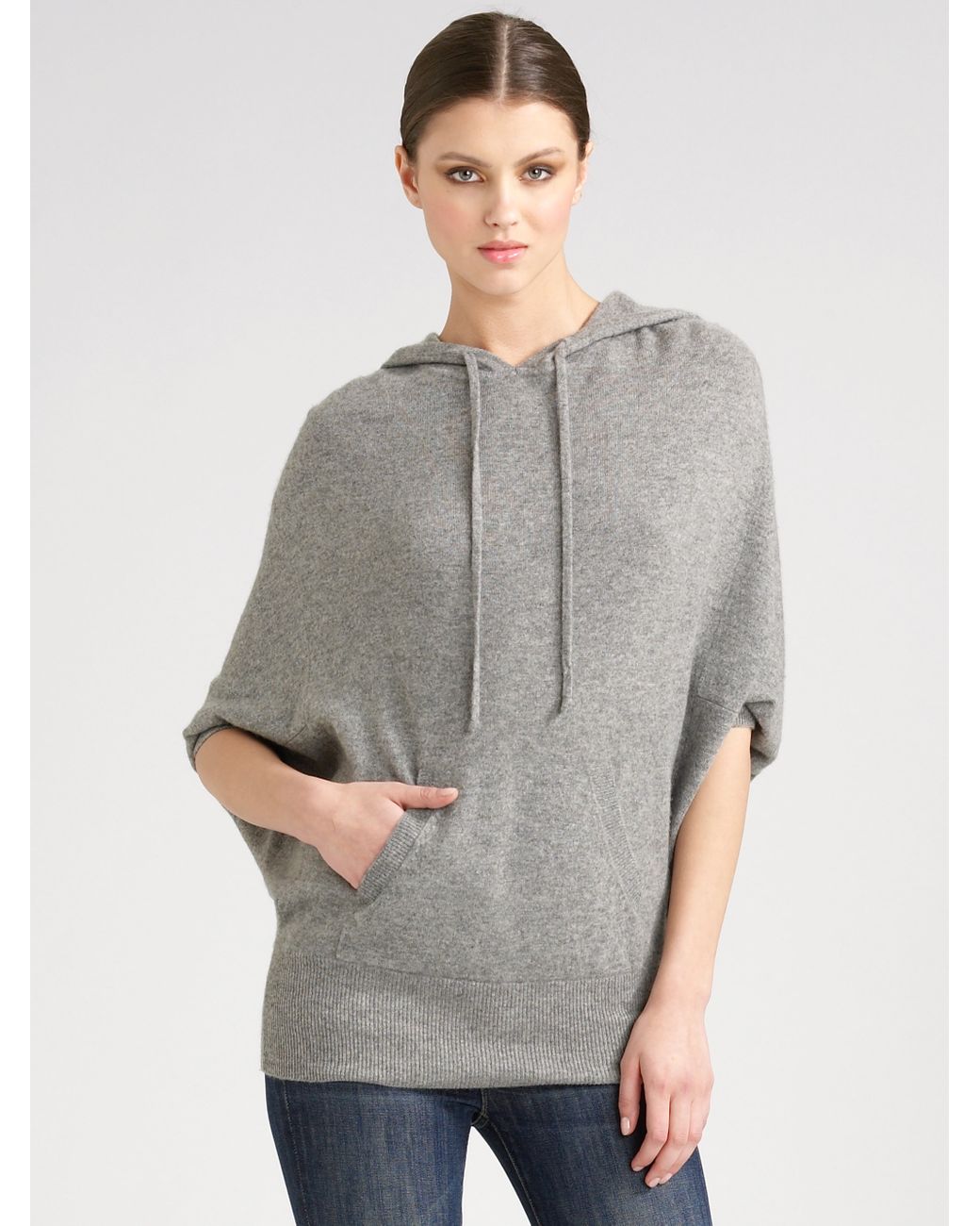 Vince Oversized Cashmere Hoodie in Gray 