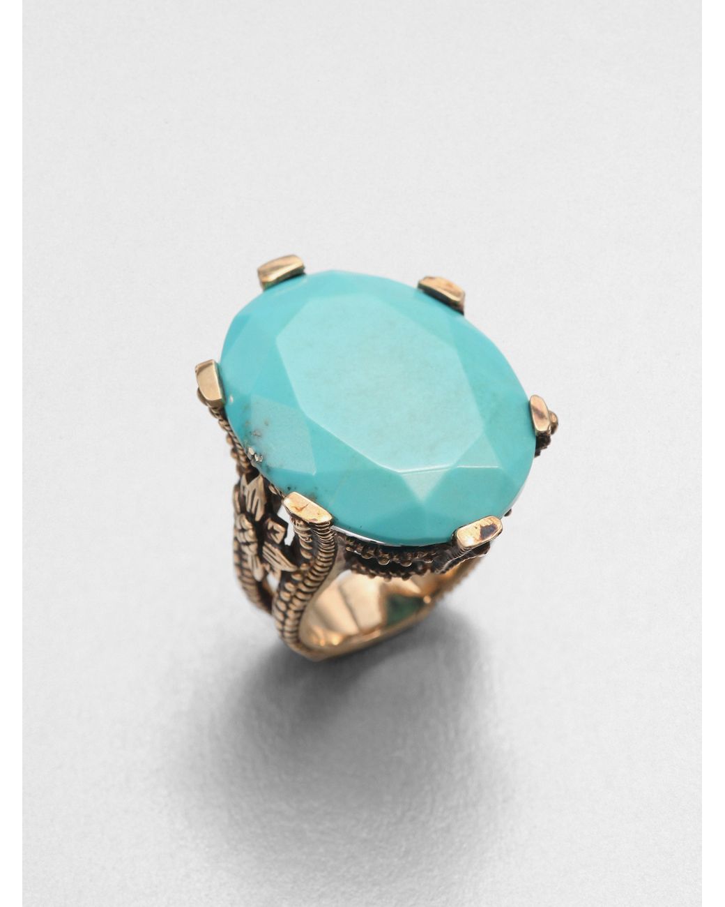 Stephen Dweck Turquoise Floral Ring in Blue | Lyst