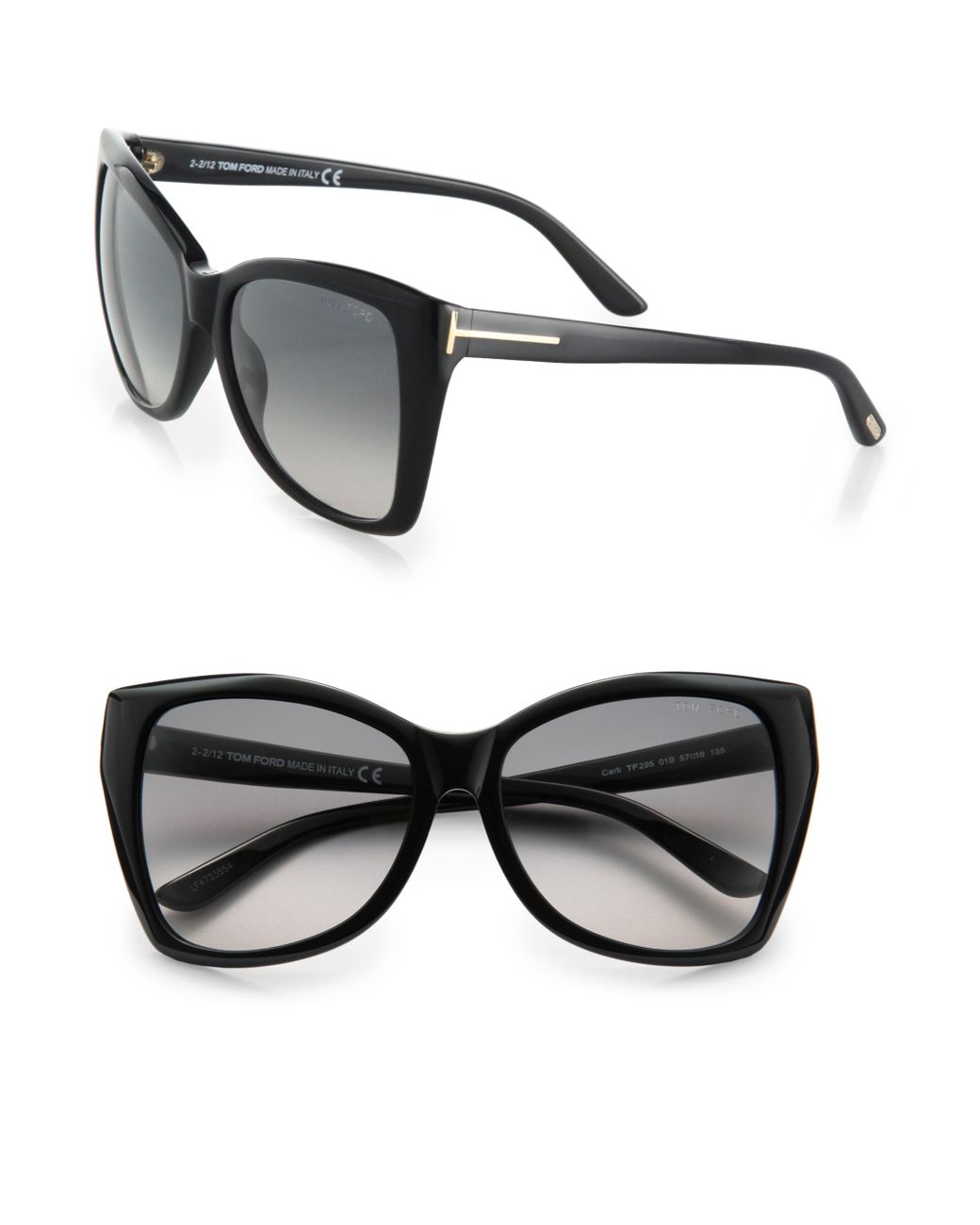 Tom Ford Carli Oversized Cat S Eye Sunglasses In Black Lyst