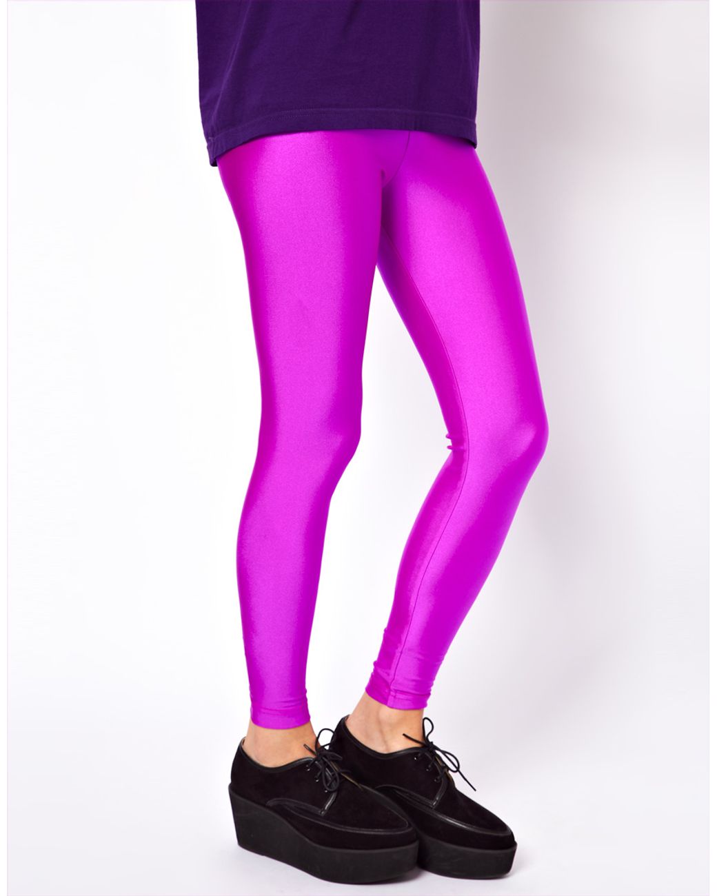 American Apparel Shiny Leggings in Purple
