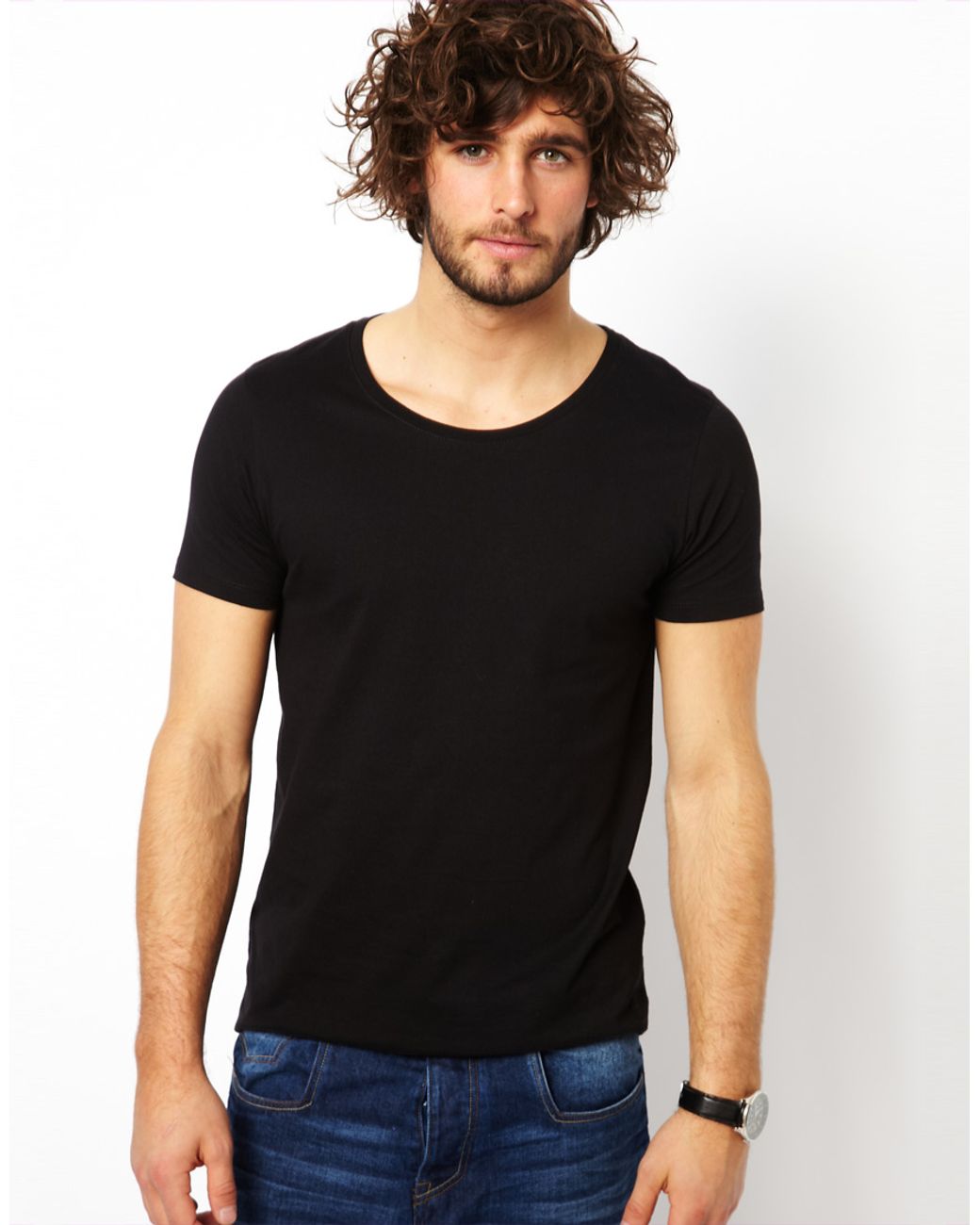 ASOS Tshirt With Scoop Neck in Black for Men Lyst
