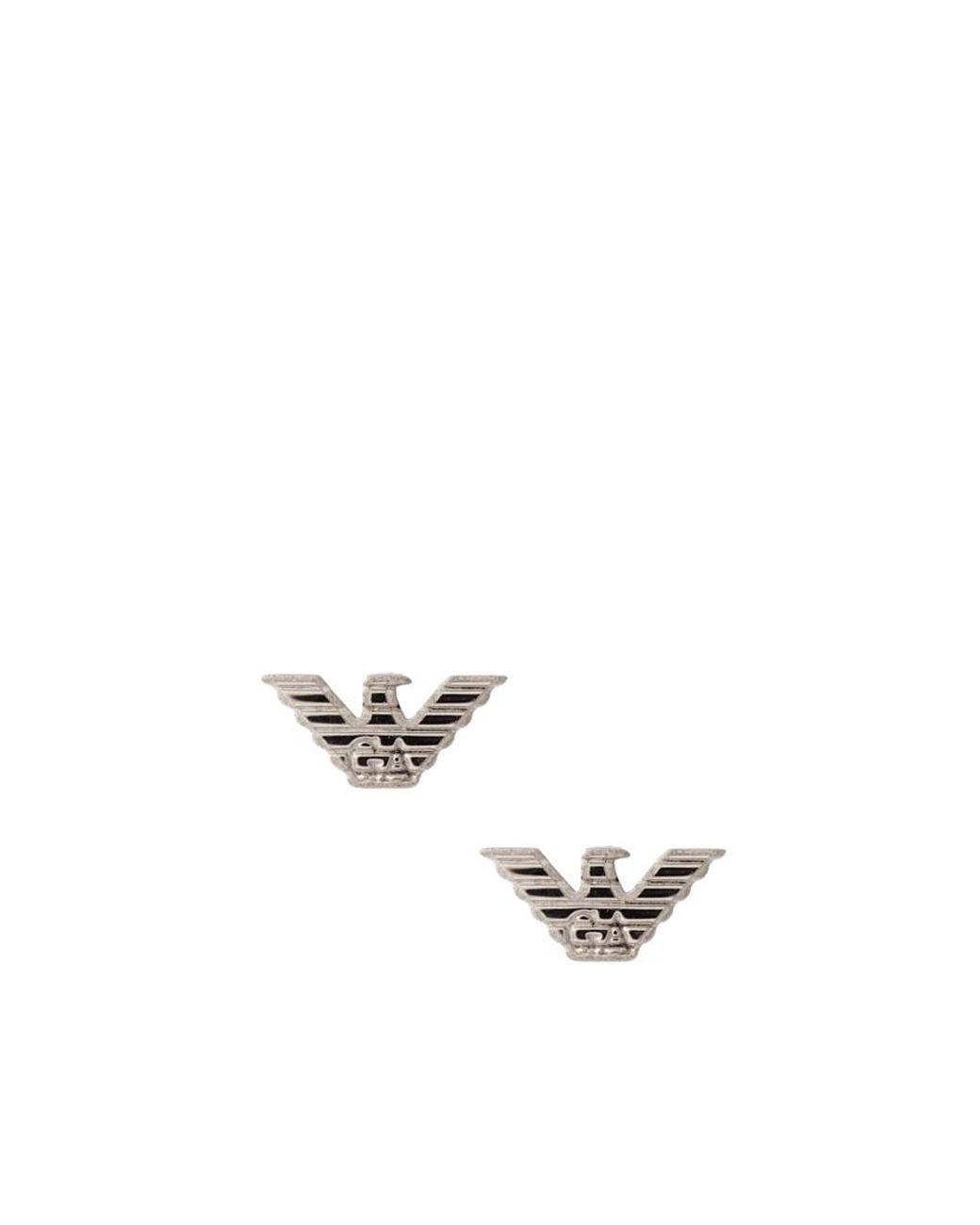 Emporio Armani Eagle Stud Earrings in Metallic for Men | Lyst