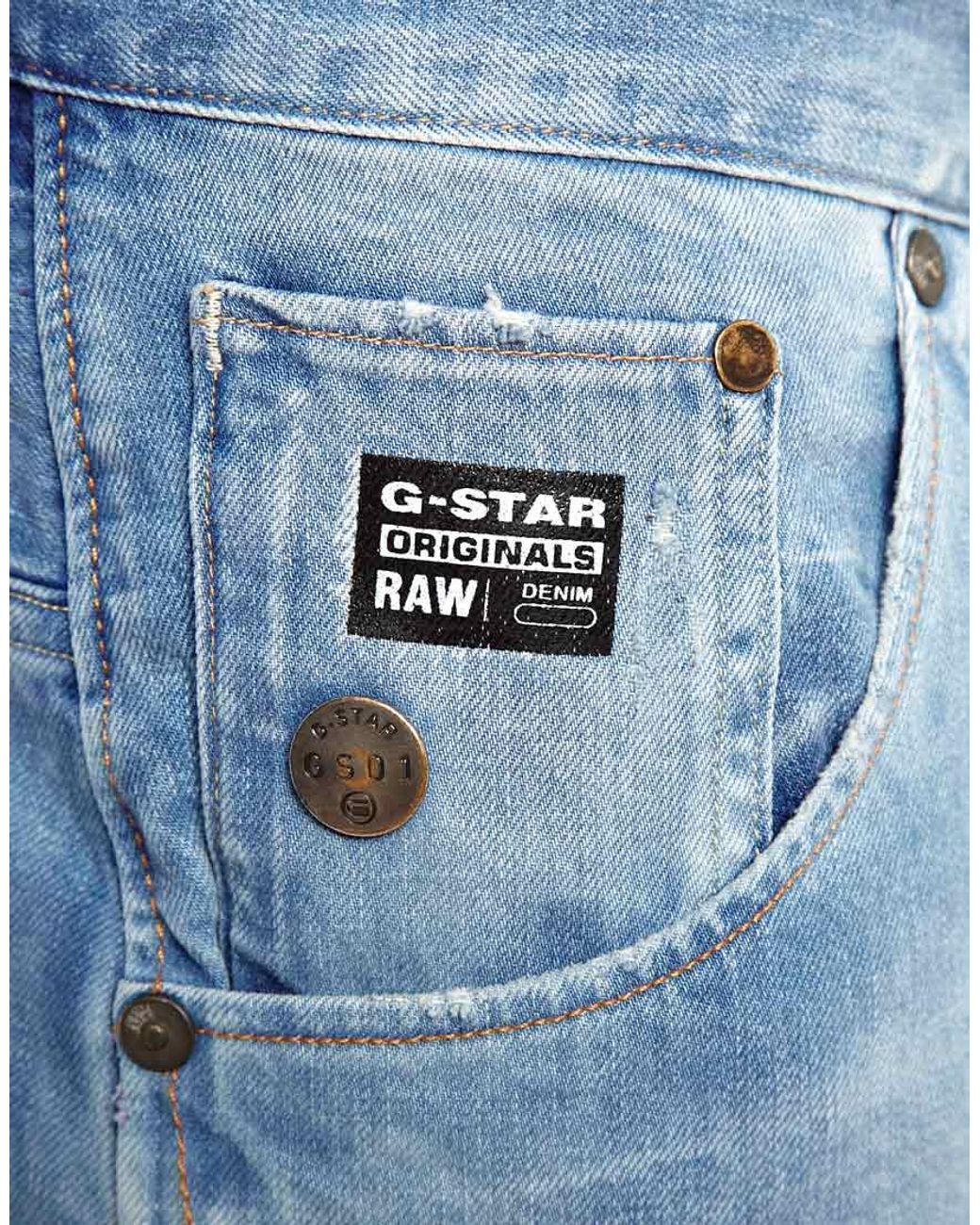 G-Star RAW Jeans Arc 3d Loose Tapered Lt Aged Destroy in Blue for Men | Lyst
