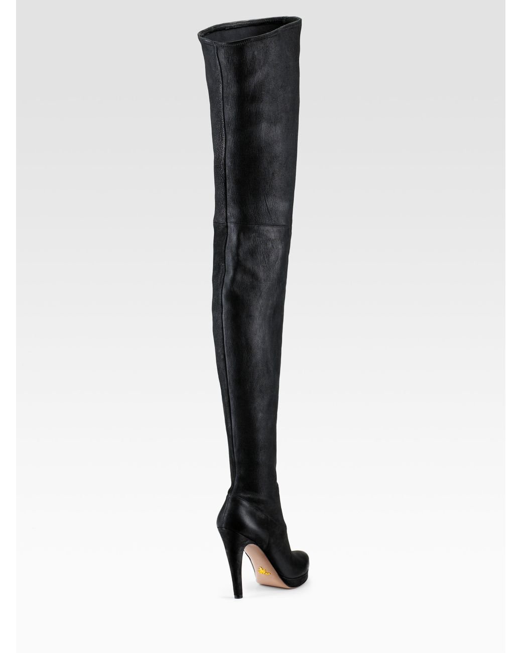 Prada Thigh-high Boots in Black | Lyst