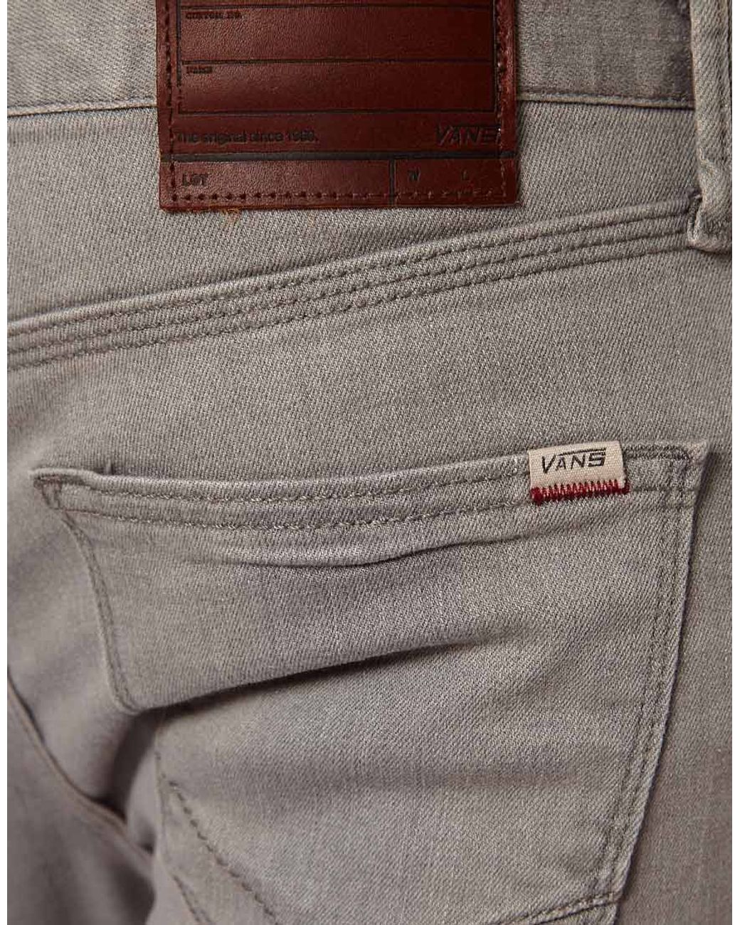 Vans Jeans V76 Skinny Fit Grey Washed in Gray for Men | Lyst