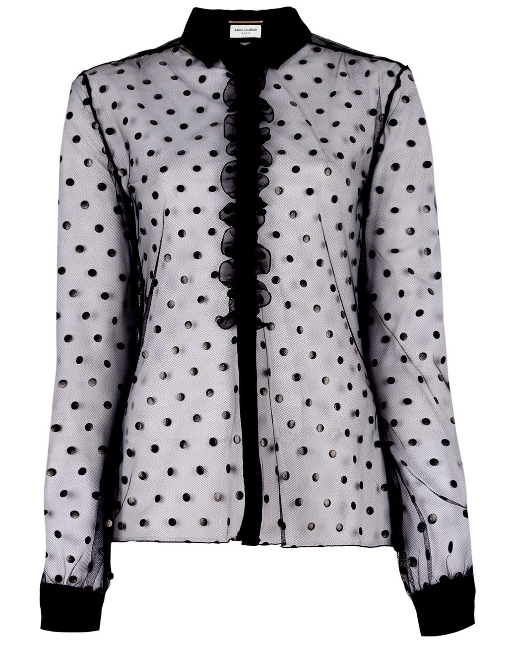 Sheer Mousseline Polka Dot Blouse - Women - Ready-to-Wear