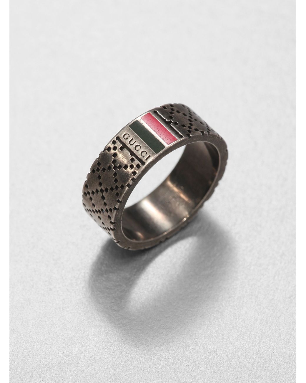 Gucci Sterling Silver Ring in Metallic for Men | Lyst
