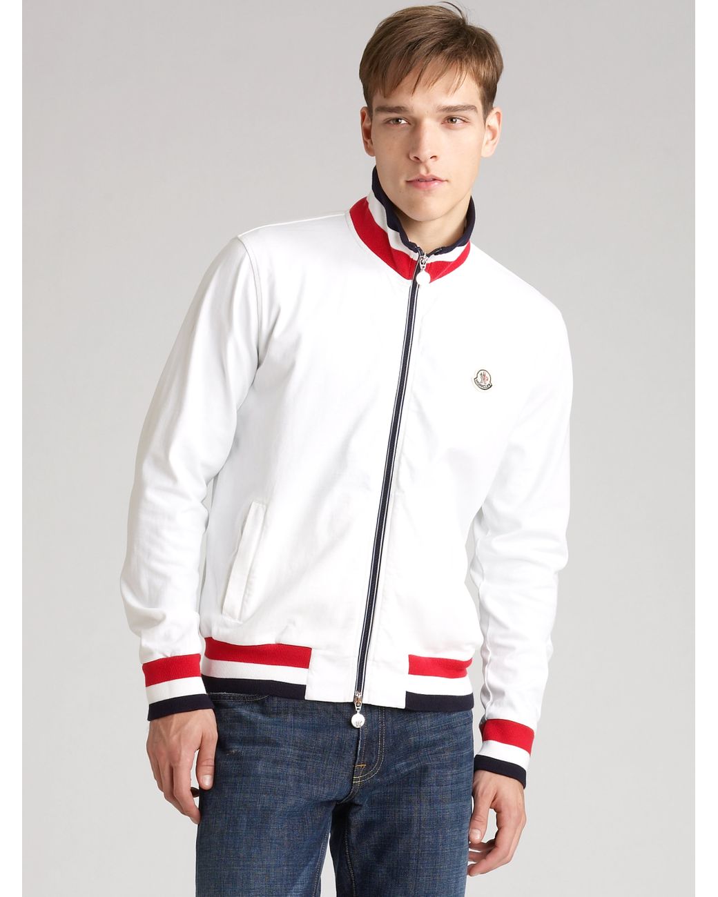 Moncler Track Jacket in White for Men Lyst