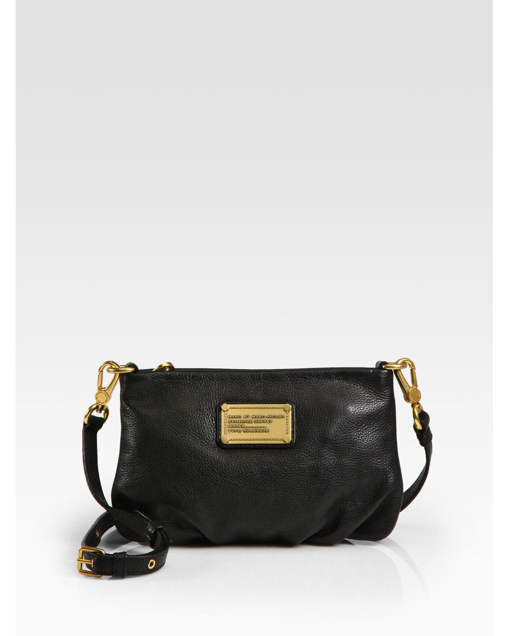 Marc By Marc Jacobs Classic Q Percy Leather Cross-Body Bag in Black | Lyst