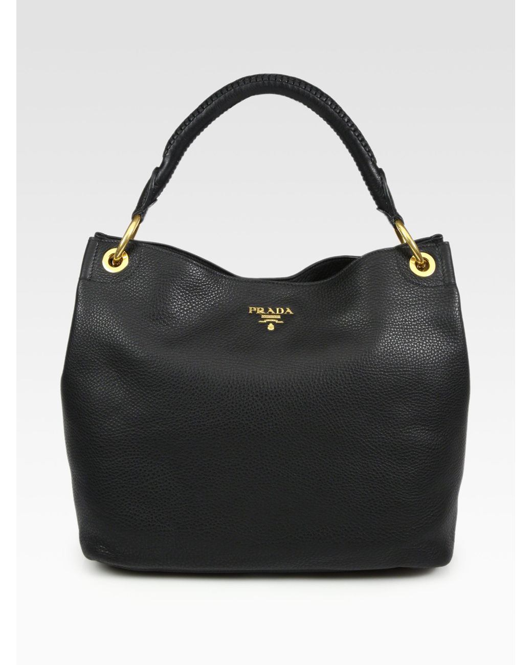 Prada Vitello Daino Hobo Bag in Black Lyst