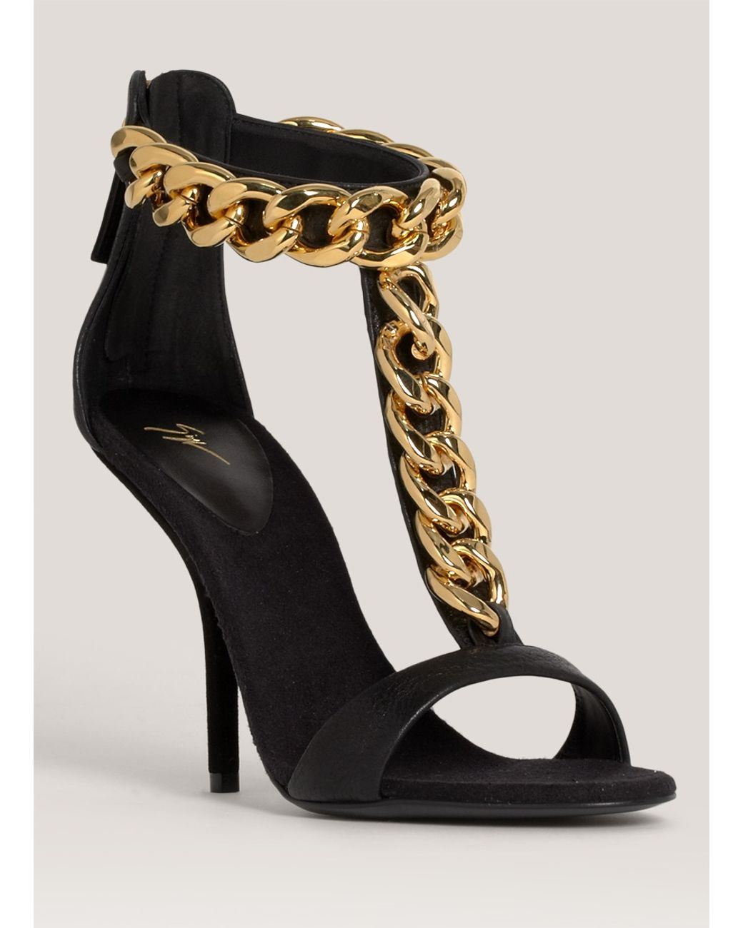 Giuseppe Zanotti Chain-detail High-heel Sandals in Black | Lyst