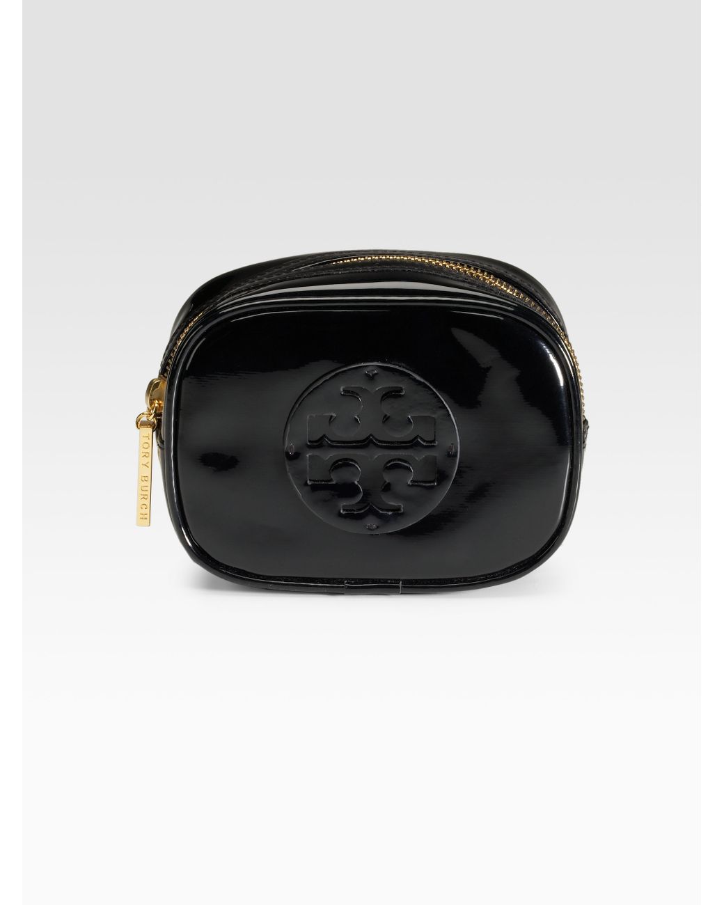 Tory Burch Patent Leather Cosmetic Bag in Black | Lyst