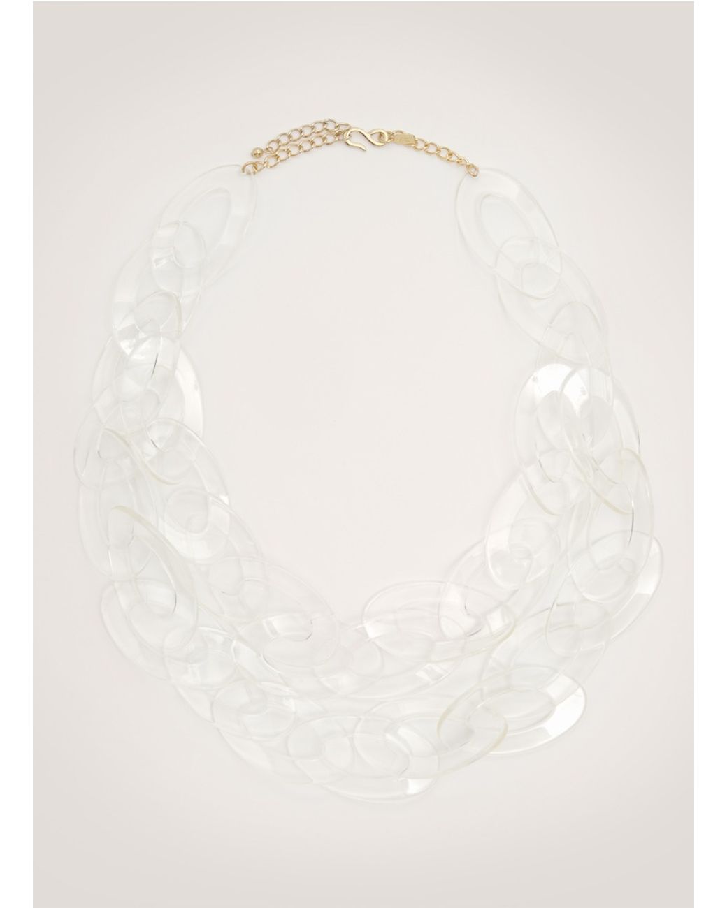 Kenneth Jay Lane Clear Acrylic Link-chain Necklace in White | Lyst