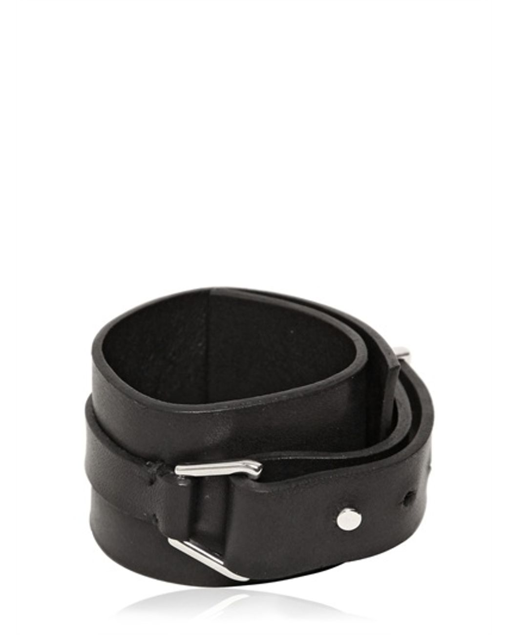 Balmain Leather Wrap Bracelet in Black for Men