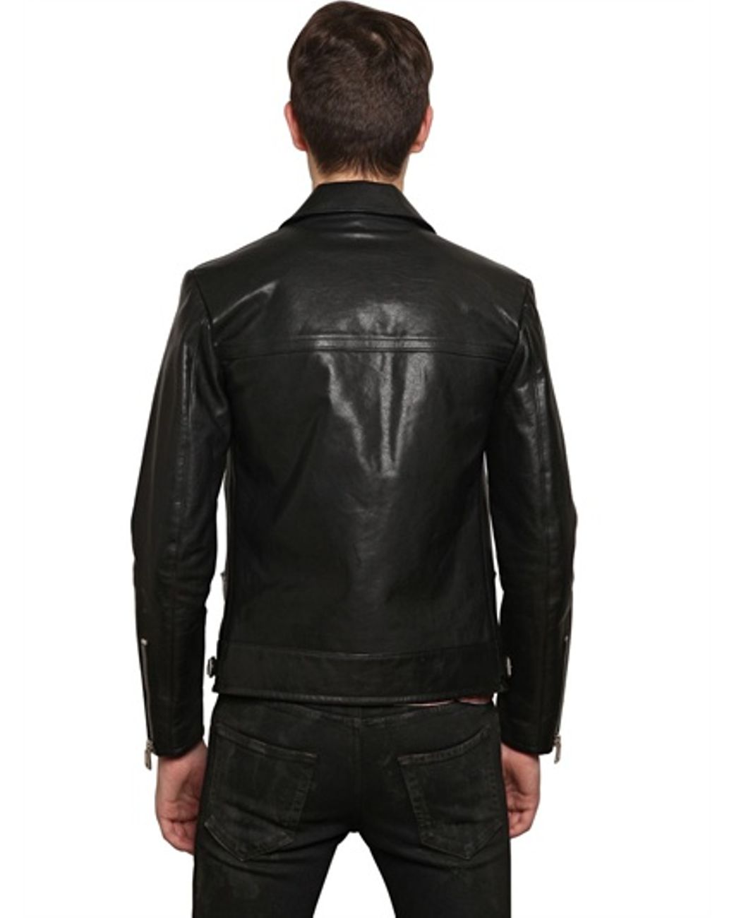 ジャケット SAINT LAURENT Black Nappa Leather Jacket Black Leather jacket | SAINT LAURENT | NET-A-PORTER