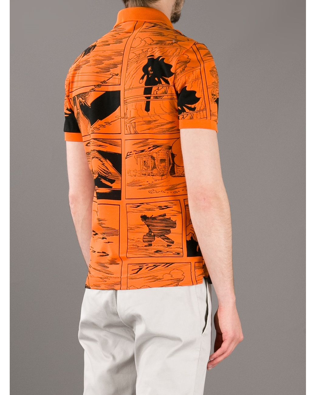 Lacoste Cartoon Print Polo Shirt in Orange for Men | Lyst