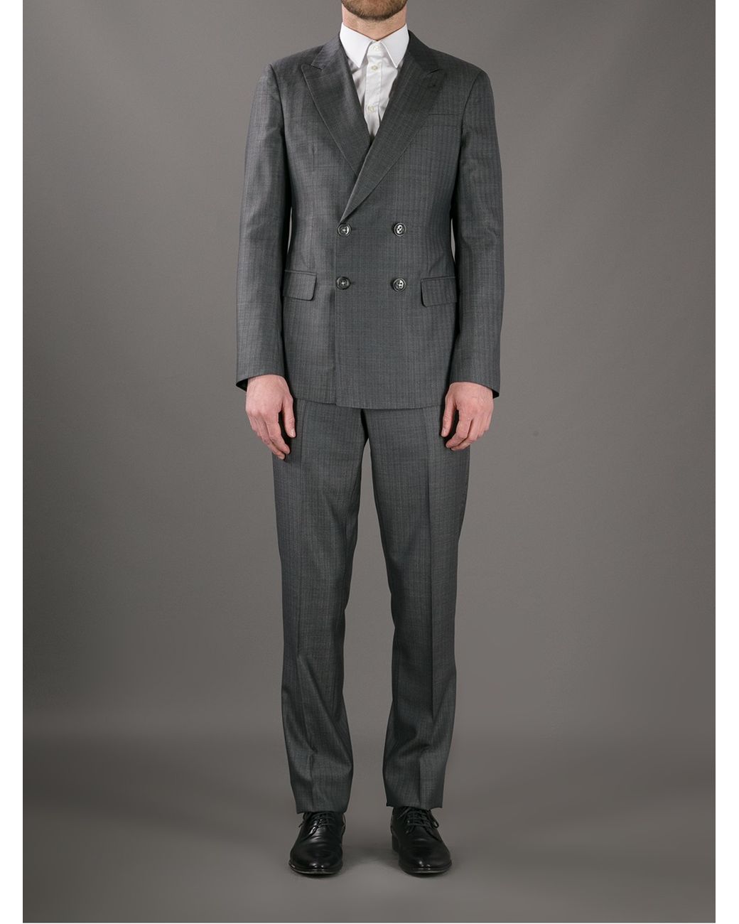 Giorgio Armani Pinstripe Double Breasted Suit in Gray for Men | Lyst