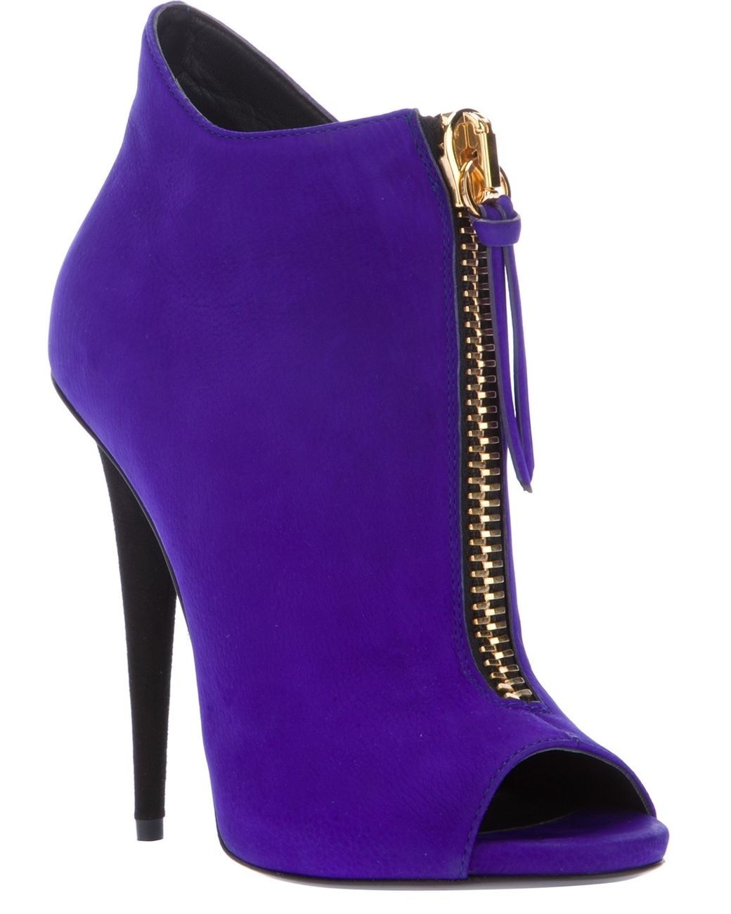 Giuseppe Zanotti Zipped Peep Toe Booties in Purple Lyst