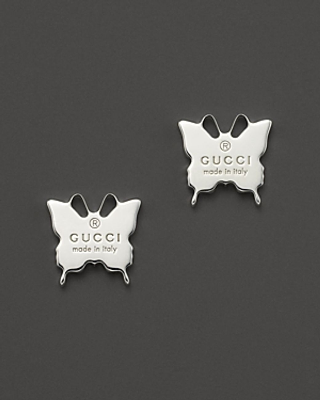 Gucci Sterling Silver Butterfly Stud Earrings in Metallic | Lyst