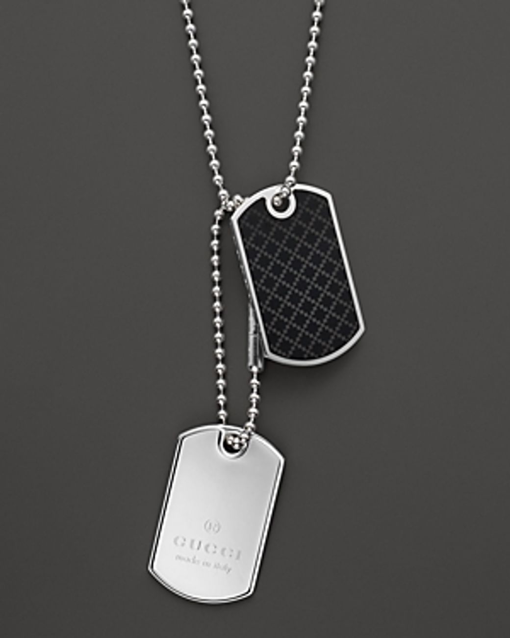 Gucci Dog Tag Necklace 236 in Silver 