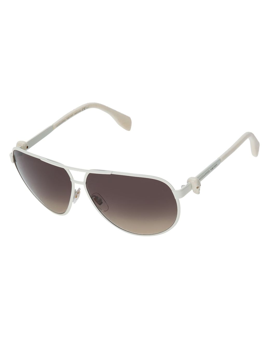 Alexander McQueen Aviator Sunglasses in White for Men Lyst