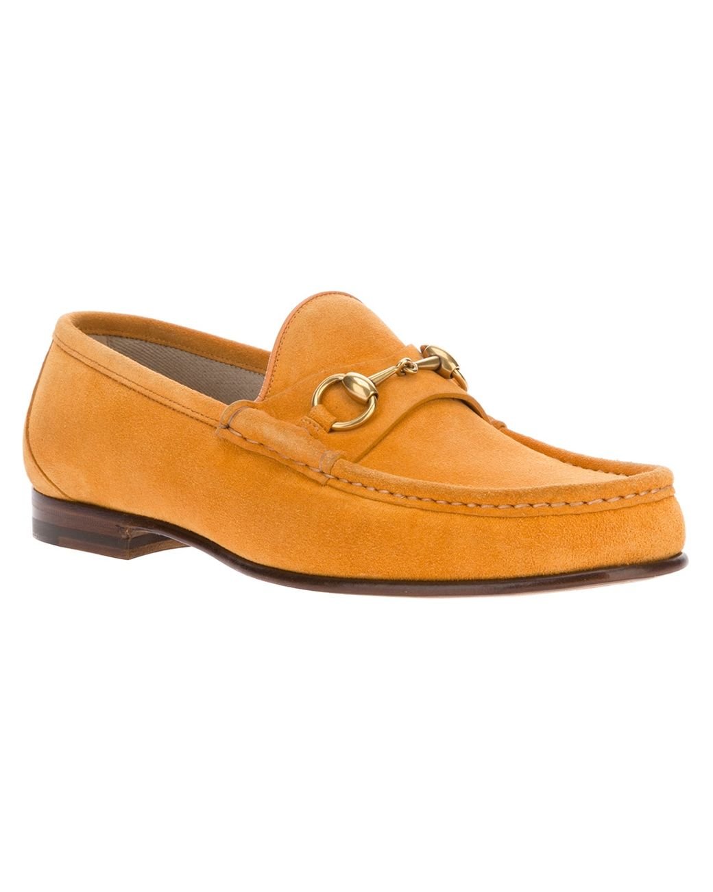 Gucci Suede Loafers in Orange for Men | Lyst