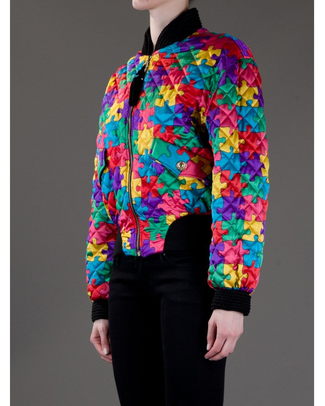 Moschino Puzzle Quilt Jacket | Lyst Moschino Puzzle Quilt Jacket | Lyst