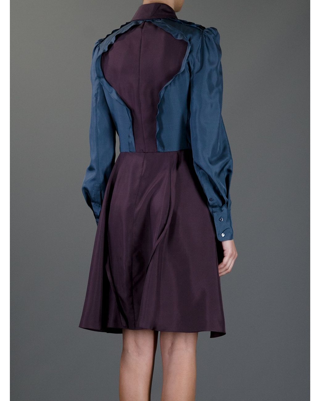 Carven Habotai Dress in Purple | Lyst