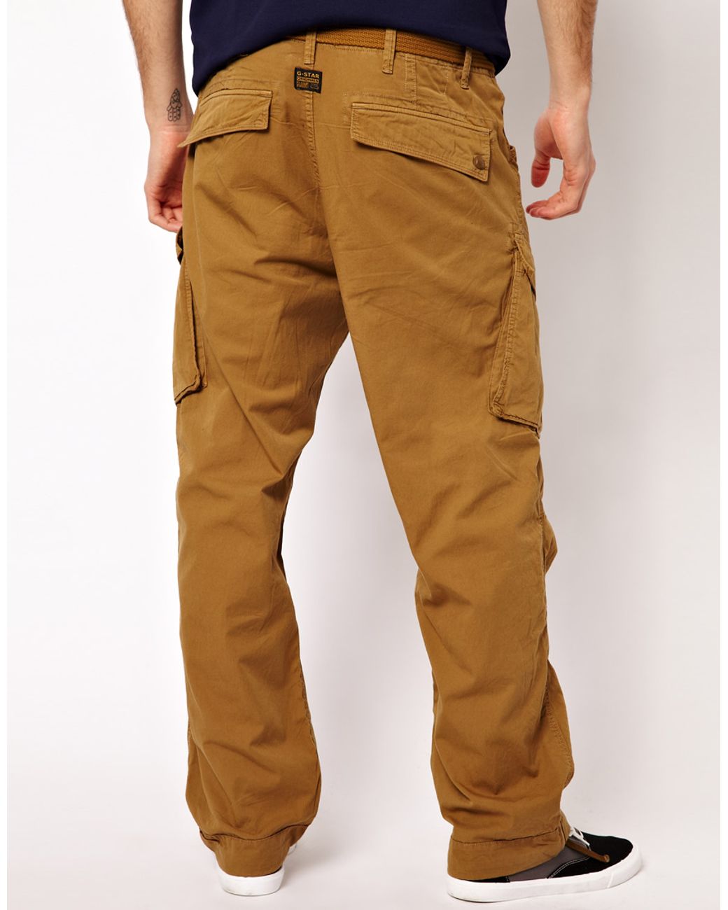 G-Star Rovic Zip 3D straight tapered fit pants in khaki | ASOS