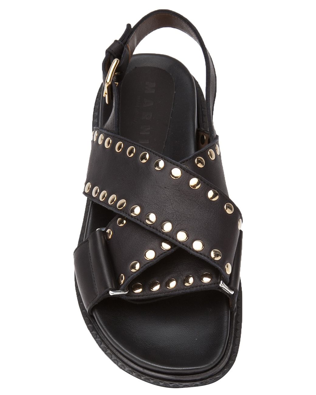 Marni Studded Flat Sandals in Black Lyst