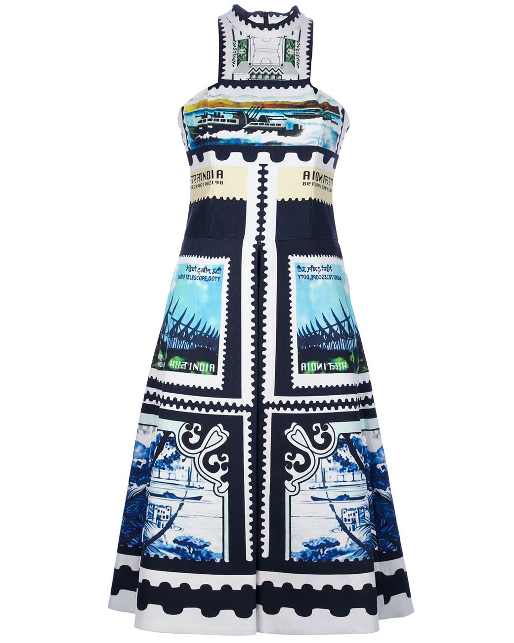 Mary Katrantzou Postage Stamp Print Dress Lyst